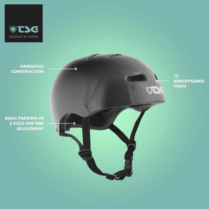 Шолом TSG для скейтборду та BMX, розмір L-XL, чорний, інжекційний корпус