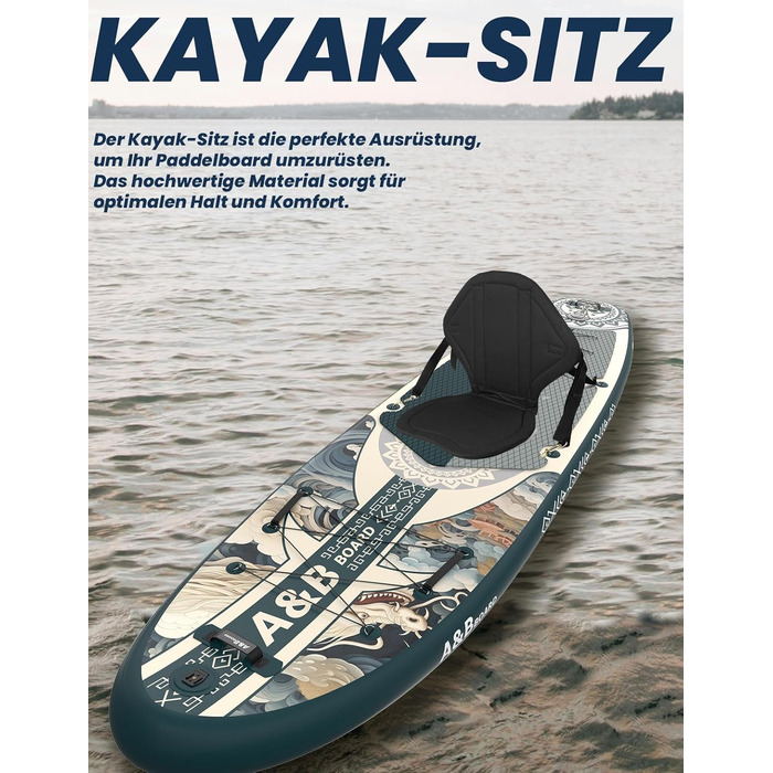 Надувний SUP-борд ABBOARD 335 см для двох осіб, зелений - з преміум аксесуарами, вантажопідйомність 200 кг