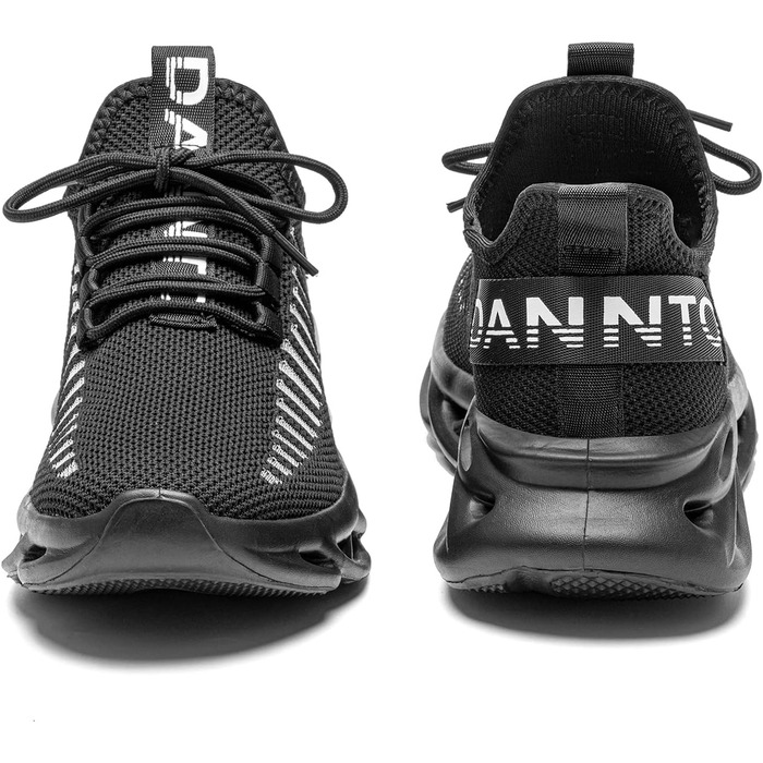 Кросівки для бігу DANNTO - чоловічі та жіночі, спортивні, легкі, дихаючі, з антиковзаючою підошвою, для занять у залі, фітнесу, вуличної бігової підготовки, чорні, 44 EU