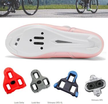 Велотуфлі чоловічі та жіночі SPD/SPD-SL/Look Delta для шосе та MTB. Дихаючі велотуфлі, кросівки, білі, 46 EU