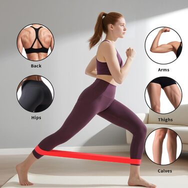 Набір еластичних стрічок для фітнесу (рожеві, 5 шт.)