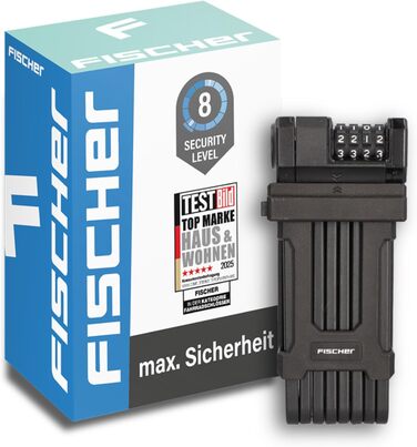 Замок велосипедний складний Fischer PROTEC FN110, 110 см, 2 ключі