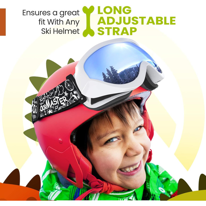 Дитяча лижна маска OutdoorMaster, сумісна з шоломом, для хлопчиків і дівчаток, 100% UV-захист, VLT 10.2%