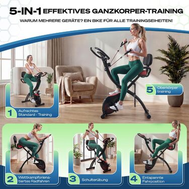 Ергометр Sportstech NEU X150 3в1: Велотренажер, Power Ropes, для дому, до 150 кг, чорний