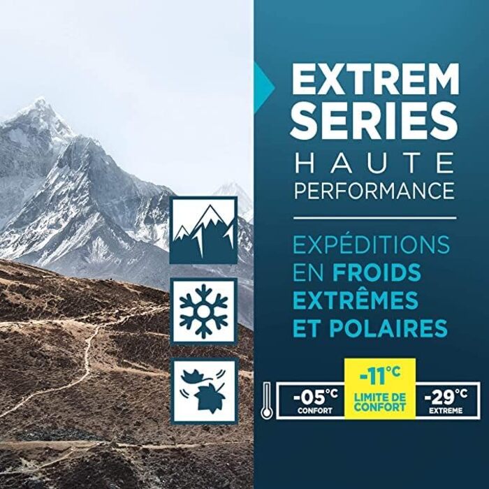 Спальний мішок Lestra Outdoor Greenland 200 - для екстремального холоду, комфортна температура -11°C, ліва застібка, 200 x 75 см, 1,6 кг, сірий