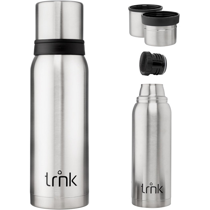 Термос trnk Outdoor Arktis 2, нержавіюча сталь, 1200 мл, BPA-free, 32 год гарячий, кришка з 2 чашками, для походів, можна мити в посудомийці