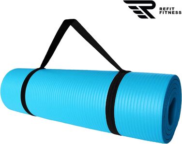 Килимок для йоги та пілатесу Gymnastikmatte Profi 190x60 см, 10-15 мм, NBR, з ременем та сумкою - антиковзкий килимок для спорту