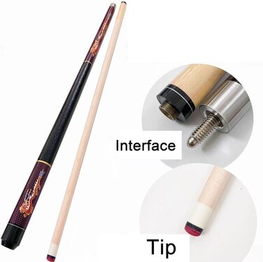 Більярдний кий YRU 145 см, 13 мм наконечник, ручна робота, американський, з чохлом