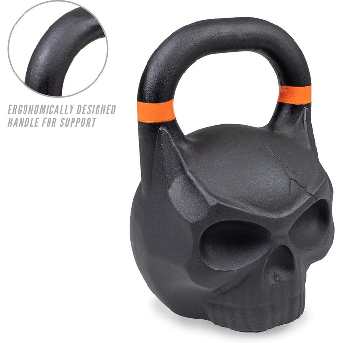 Гиря Phoenix Fitness Schädel 24 кг з чавуну у вигляді черепа для силових і кардіо тренувань