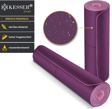 Килимок для фітнесу KESSER 183 см x 61 см, фіолетовий