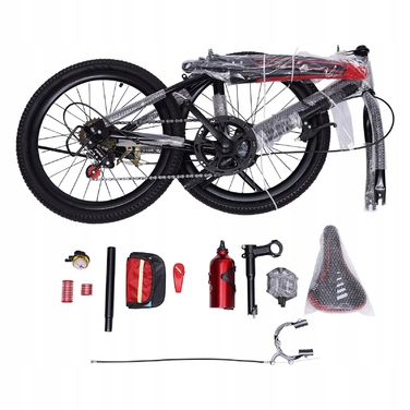 Дитячий гірський велосипед 20 дюймів, 7 швидкостей, навантаження до 85 кг, червоний