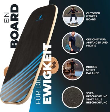 Баланс борд дерев'яний з пробковою роліком | Баланс борд для дорослих та дітей | Тренажер рівноваги | Пілатес борд | Аксесуар для фізіотерапії | Обладнання для балансу