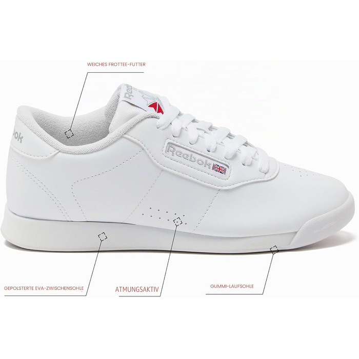 Жіночі домашні капці Reebok Princess, білі, розмір 37.5 EU