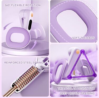 Тренування тазового дна для жінок: пристрій для зміцнення м'язів, 360° обертання, регулювання ваги 7-16 кг, фітнес для дому, зелений без лічильника (фіолетовий без лічильника)