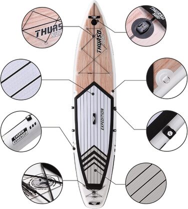 Надувна SUP-дошка THURSO SURF Expedition Touring 350/381 см з карбоновим веслом, US Touring плавником, насосом, рюкзаком та страховкою
