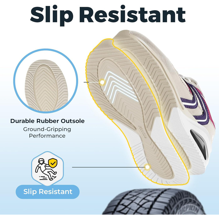 Кросівки FitVille для жінок - широка модель, з повітряною амортизацією, для бігу та фітнесу, дихаючі, легкі, антиковзкі, для ходьби, зручні (37 EU, слонова кістка рожевий)