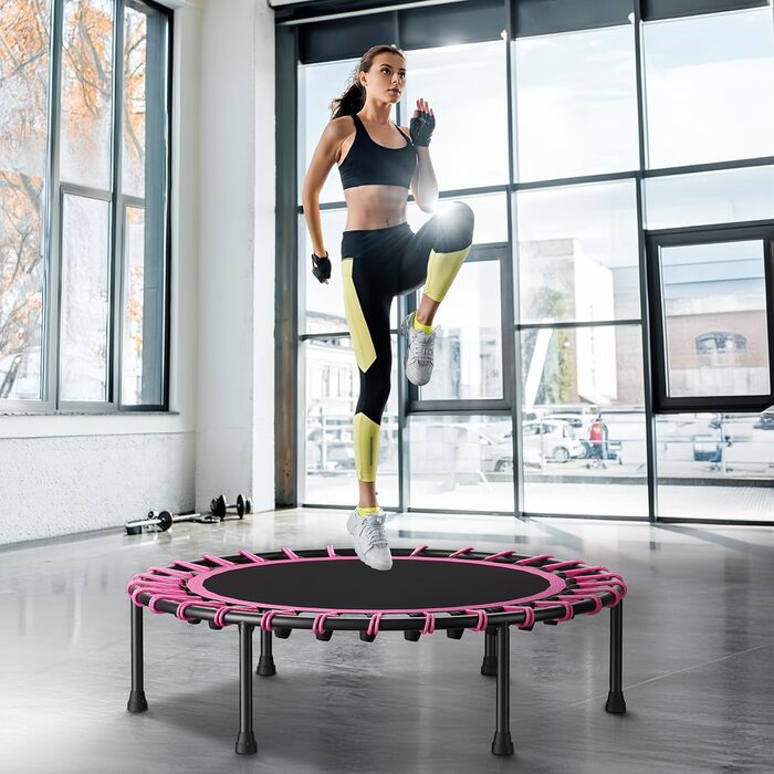Міні-батут для дорослих 101,6 см, без поручнів, рожевий. Ідеальний для фітнесу вдома та на вулиці