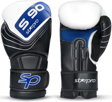 Боксерські рукавички Starpro 12oz для сильних ударів, чоловічі та жіночі, біло-чорні, для тренувань та спорту