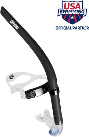 Плавальний трубка ARENA Snorkel III та тренувальні лопатки для плавання Vortex, унісекс, чорний/сріблястий, розмір M, для тренувань та змагань