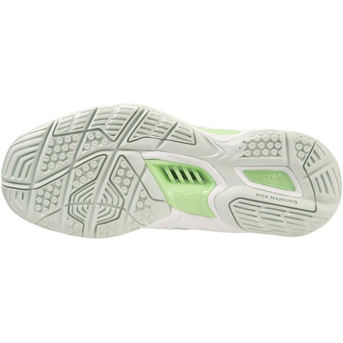 Жіночі кросівки для залу Mizuno Wave Phantom 3 Indoor, 37 EU, білий, сірий, патинове зелений