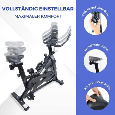 Велотренажер Mobiclinic Teide, спінінг, 6 кг маховик, LCD-дисплей, пульсометр, регулювання навантаження, тримач для пляшки та телефону