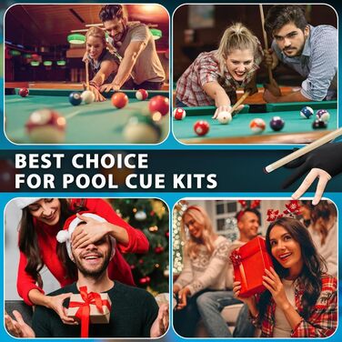 Професійний більярдний кий Bvrocio з кейсом, комплект: кий з акації, чохол, рукавички, вентилятор, крейда, 13 мм наконечник, 147.3 см, 540 г