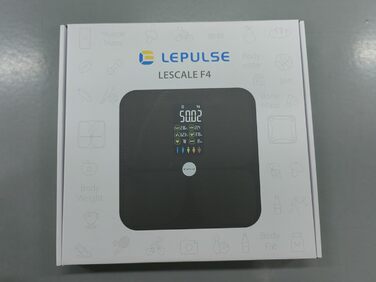 Розумні ваги Lepulse Lescale F4 з аналізом складу тіла, визначенням жиру, м'язової маси, 15 параметрів, великий дисплей, ультраточність, чорні