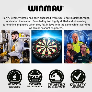 Професійний дартс-набір WINMAU Callisto 90% вольфрам, сталевий наконечник, 3 комплектації, ваги 22-26 г, з оперенням та стрижнями