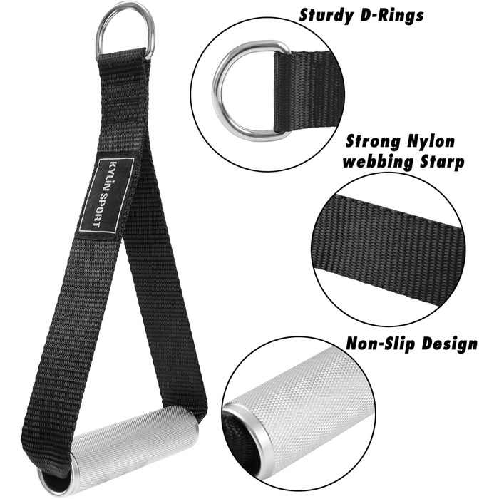 Набір аксесуарів для тренажерів KYLIN SPORT: гумки, ручки, карабіни, ремені, фітнес-петлі