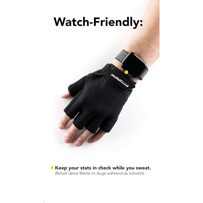 Тренувальні рукавички Fitgriff® для жінок та чоловіків - фітнес рукавички для силових тренувань, кросфіту, залу, воркауту, підняття ваги, чорного кольору