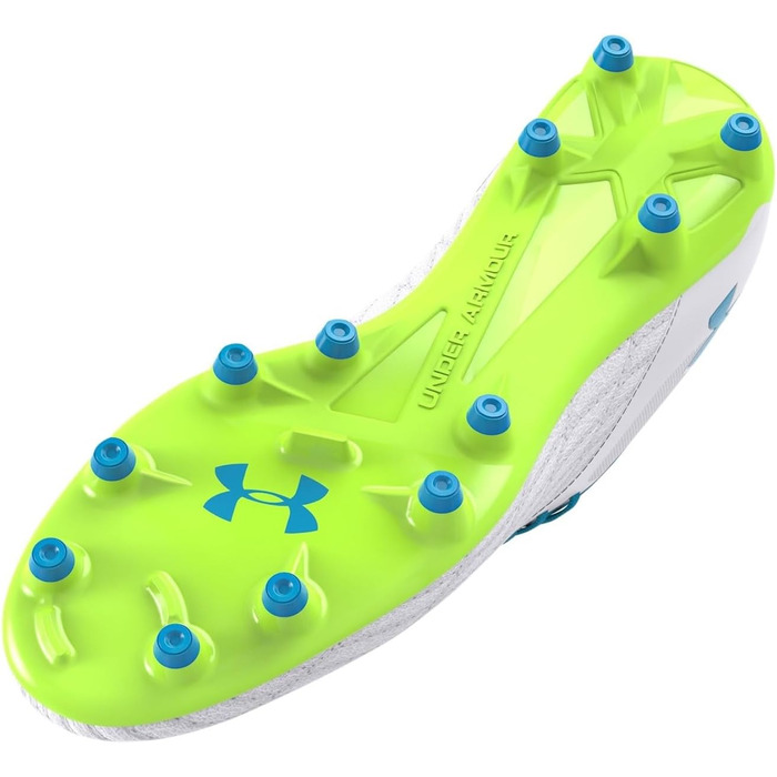 Кросівки футбольні Under Armour Magnetico Select 3.0 FG Unisex, білі, капри-жовтий, 42.5 EU