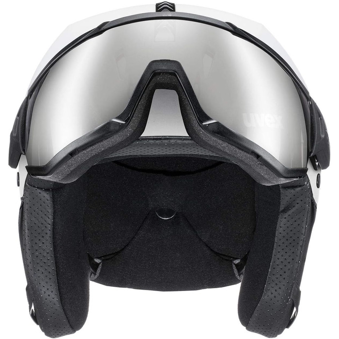 Гірськолижний шолом uvex instinct visor з візором, біло-чорний матовий, розмір 53-56 см, для чоловіків і жінок, категорія фільтра 2, з оптимальною вентиляцією