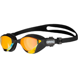 Окуляри для плавання Arena Cobra Ultra Swipe Mirror з дзеркальними лінзами, антифог, UV-захист, унісекс, для дорослих, жовто-мідні, 5 змінних перенісся