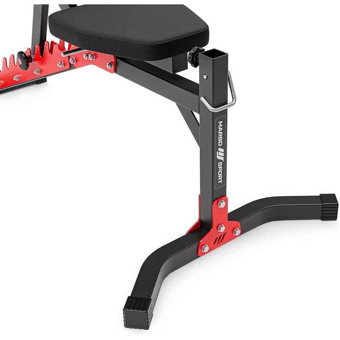 Регульована лавка для жиму Marbo Sport MH-L115, універсальна фітнес-лавка, чорна, для тренажерного залу