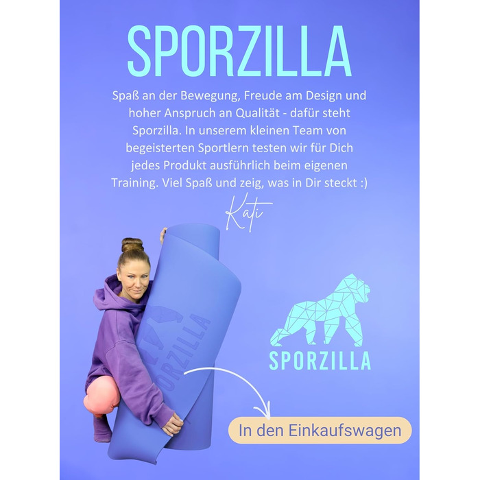 Килимок для йоги Sporzilla XXL 200x100 см, 8 мм, нековзний, екологічний, з лініями та сумкою, фітнес-мат для гімнастики та спорту