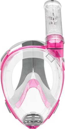Маска для снорклінгу Cressi Baron Full Face з трубкою для дихання, унісекс, розмір L, прозора/рожева
