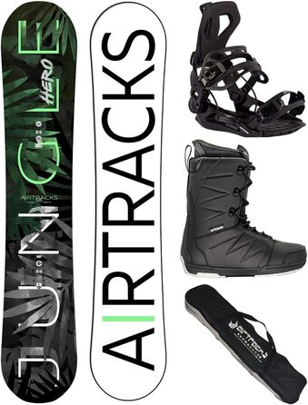 Сноуборд комплект Airtracks Jungle Hero Wide Hybrid Rocker 155 см з кріпленнями Master, черевиками Star Black 40, сумка, чоловічий, фрірайд, фрістайл