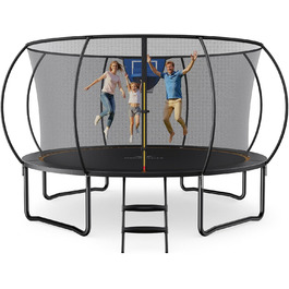 Батут MERACH Outdoor з сіткою безпеки та баскетбольним кільцем, 305/366/427/488 см, Макс. навантаження 150 кг, для саду та вулиці
