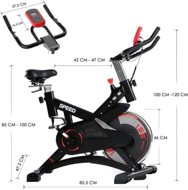 Велотренажер ISE Ergometer для дому, програмований, дисплей, пульсомір, підлокітники