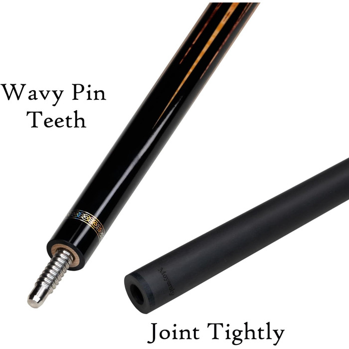 Професійний більярдний кий Moyerely з карбону, 11.8/12.5 мм, низька відбиваність, з чохлом MF1-PU Wrap + подовжувач (MF2-PU Wrap + подовжувач, 12.5 мм)