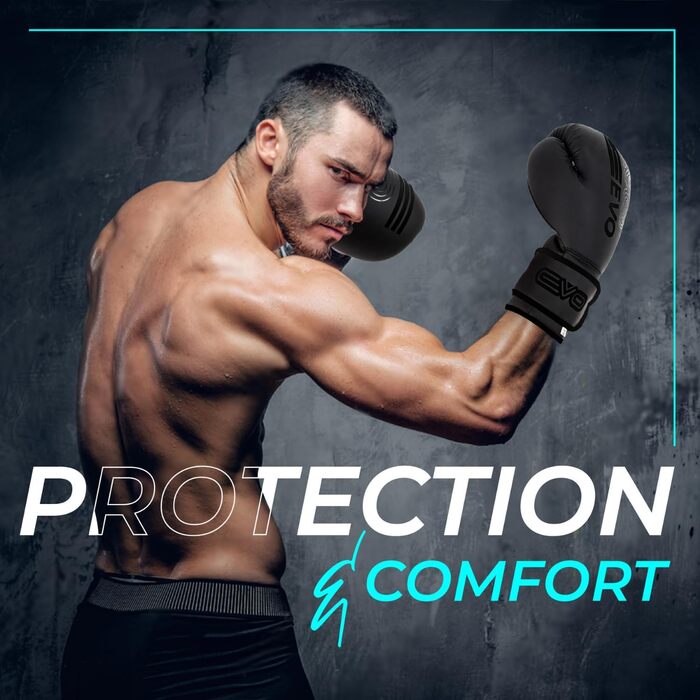 Боксерські рукавички EVO Fitness для чоловіків та жінок, MMA, Муай Тай, бокс, кікбоксинг, спаринг, тренування, 12 OZ, чорний колір, з набором рожевих бандажів