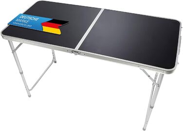 Складаний багатофункціональний стіл для кемпінгу, ринку, саду: 120 x 60 см (Чорний)