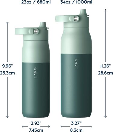 Термобутилка LARQ Swig Top 1 л з широким горлом, ізольована, нержавіюча сталь, BPA-free, для води, спорту та подорожей, евкаліптово-зелена