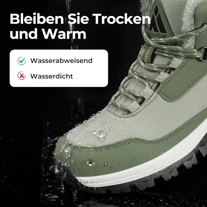 Зимові черевики Mishansha для жінок, утеплені, з антиковзким покриттям, для піших прогулянок, розмір 36-42, 38 EU, зелені