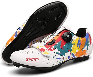 Велотуфлі Radsport для чоловіків та жінок: гоночні, MTB, SPD, антиковзаючі, дихаючі, розмір 39, вузька колодка, білі
