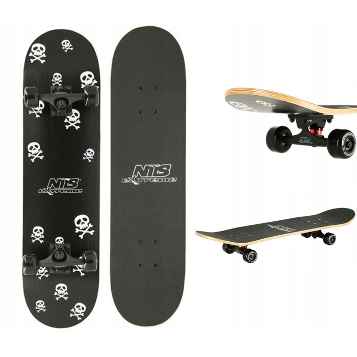 Скейтборд Skulls ABEC7 78x20 см CR3108SA Nils Extreme, PU колеса