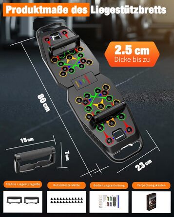 Дошка для віджимань 20 в 1, чорна, складана, багатофункціональна, для домашніх тренувань, фітнес-обладнання