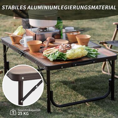Складний туристичний стіл Naturehike 90x60x37 см з регулюванням висоти, MDF, для кемпінгу, відпочинку на природі, саду та подорожей