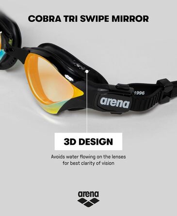 Окуляри для плавання ARENA Cobra Tri Swipe Mirror унісекс, жовті, універсальний розмір