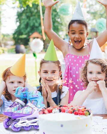 Дитячі ролики Inliner Sportneer з регульованим розміром 30-41, комплект з 6 захисниками та LED-підсвічуванням (фіолетовий)